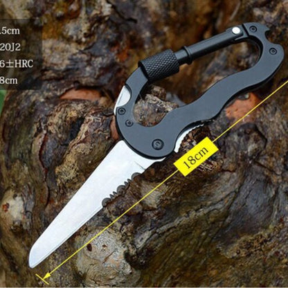 Multifunctional Carabiner Knife 5-in-1 Outdoor Quick Clip Knife Saw EDC Tools D Foldable Knife with Carabiner Clip