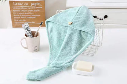 2 PCS Hair-Drying Towel Microfiber Coral Fleece Super Soft Absorbent Quick-Drying Towels Women's Household Thickened Dry Hair Towel