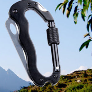 Multifunctional Carabiner Knife 5-in-1 Outdoor Quick Clip Knife Saw EDC Tools D Foldable Knife with Carabiner Clip