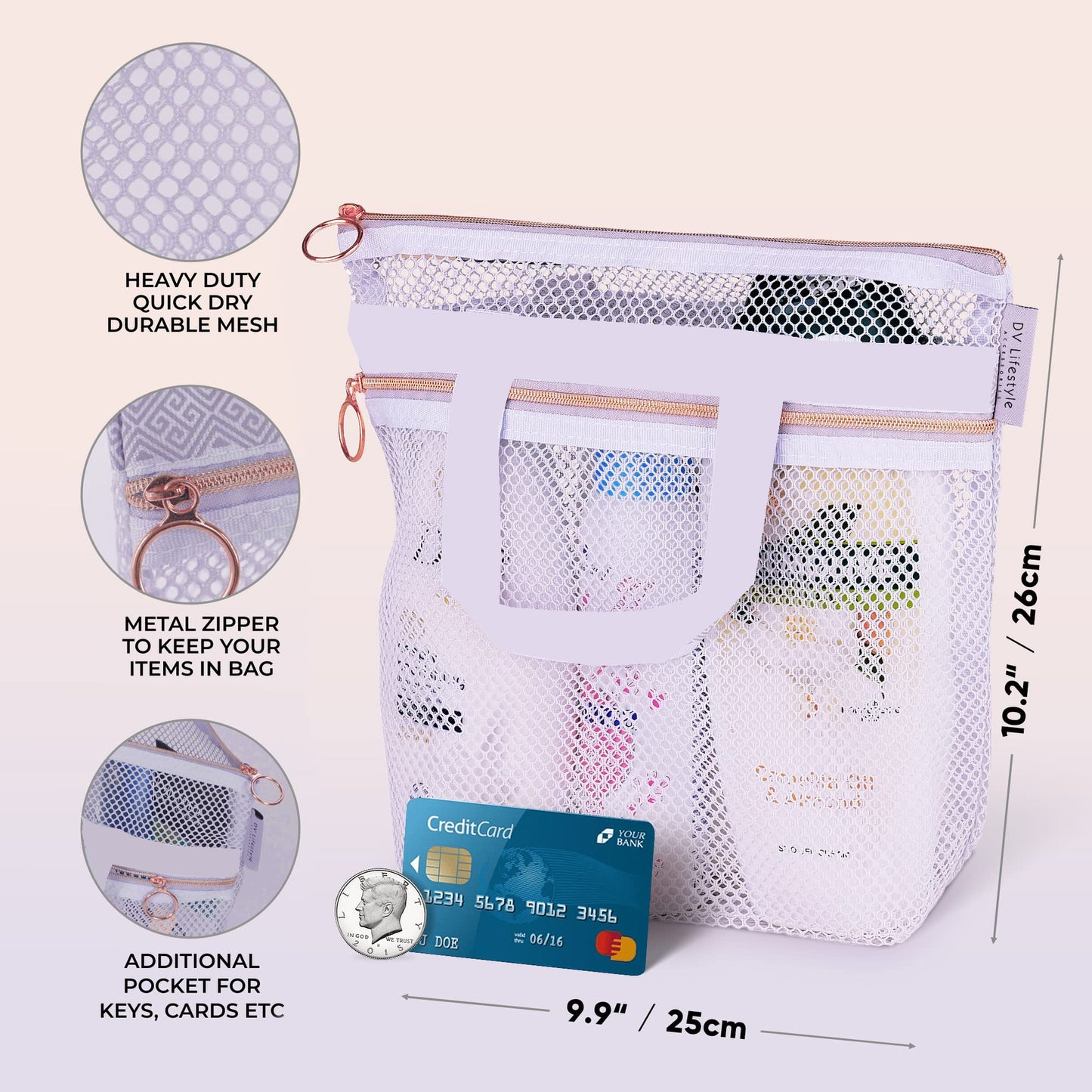 Portable Shower Handbag Transparent Mesh Makeup Bag Storage Bag Travel Toiletry Bag Mesh Beach Bag