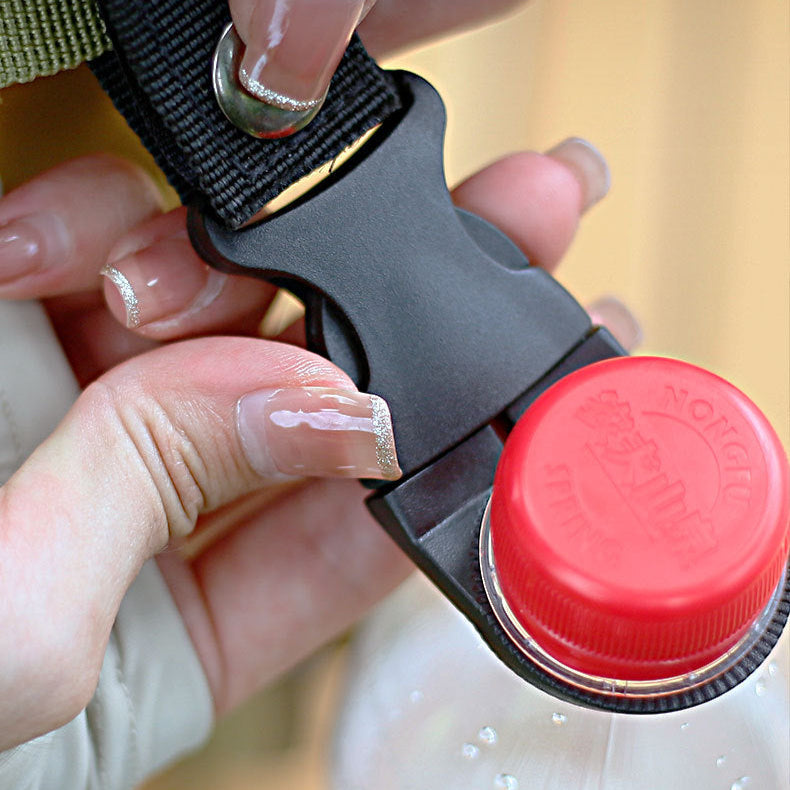 Outdoor Tactics Nylon Beverage Bottle Ribbon Hanging Multifunctional Climbing Button Carabiner Portable Water Bottle Hanging Buckle Mineral Water Clipped Button