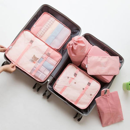 Travel Storage Bag Set of Six Suitcase Clothes Underwear Sorting Organizer Bag Travel Four-Compartment Clothes Storage Bag