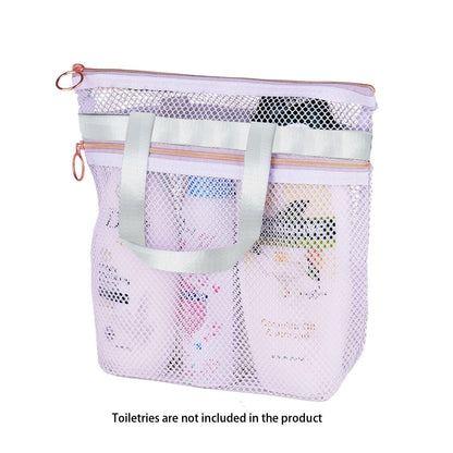 Portable Shower Handbag Transparent Mesh Makeup Bag Storage Bag Travel Toiletry Bag Mesh Beach Bag