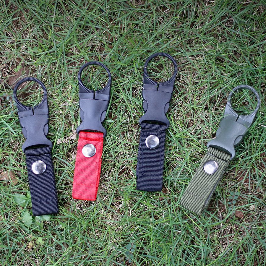 Outdoor Tactics Nylon Beverage Bottle Ribbon Hanging Multifunctional Climbing Button Carabiner Portable Water Bottle Hanging Buckle Mineral Water Clipped Button