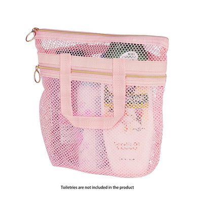 Portable Shower Handbag Transparent Mesh Makeup Bag Storage Bag Travel Toiletry Bag Mesh Beach Bag