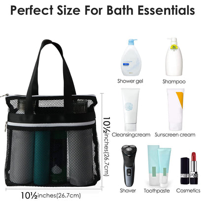 Portable Shower Handbag Transparent Mesh Makeup Bag Storage Bag Travel Toiletry Bag Mesh Beach Bag