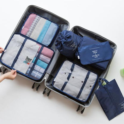 Travel Storage Bag Set of Six Suitcase Clothes Underwear Sorting Organizer Bag Travel Four-Compartment Clothes Storage Bag