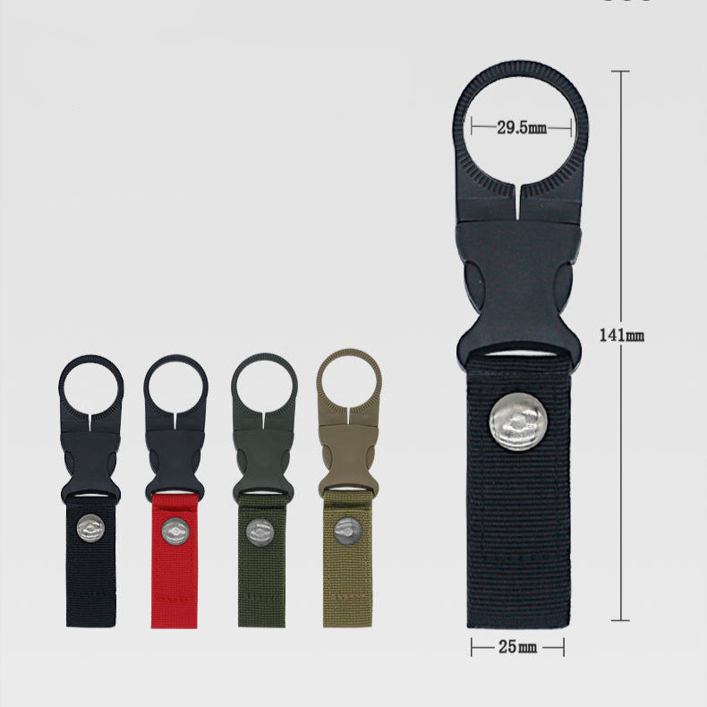 Outdoor Tactics Nylon Beverage Bottle Ribbon Hanging Multifunctional Climbing Button Carabiner Portable Water Bottle Hanging Buckle Mineral Water Clipped Button