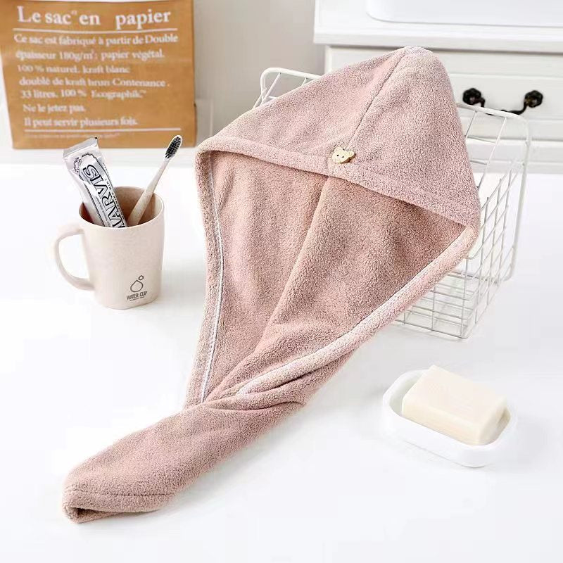 2 PCS Hair-Drying Towel Microfiber Coral Fleece Super Soft Absorbent Quick-Drying Towels Women's Household Thickened Dry Hair Towel