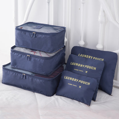 Travel Storage Bag Set of Six Suitcase Clothes Underwear Sorting Organizer Bag Travel Four-Compartment Clothes Storage Bag