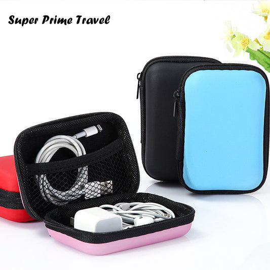 Headphone Case Data Cable Storage Bag with Zipper Square Coin Purse Coin Bag Fidget Spinner Storage Bag