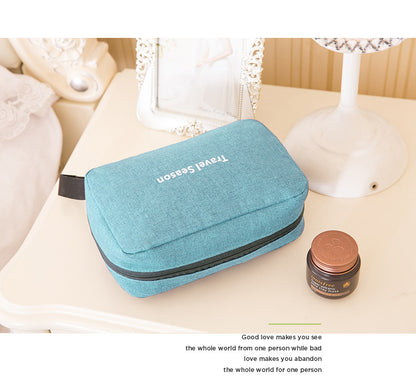 Portable Handheld Hook Wash Bag Cationic Large Capacity Cosmetic Storage Bag for Business Trips and Travel