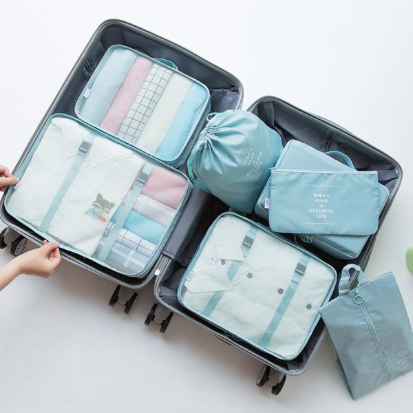 Travel Storage Bag Set of Six Suitcase Clothes Underwear Sorting Organizer Bag Travel Four-Compartment Clothes Storage Bag