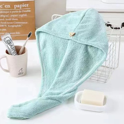 2 PCS Hair-Drying Towel Microfiber Coral Fleece Super Soft Absorbent Quick-Drying Towels Women's Household Thickened Dry Hair Towel