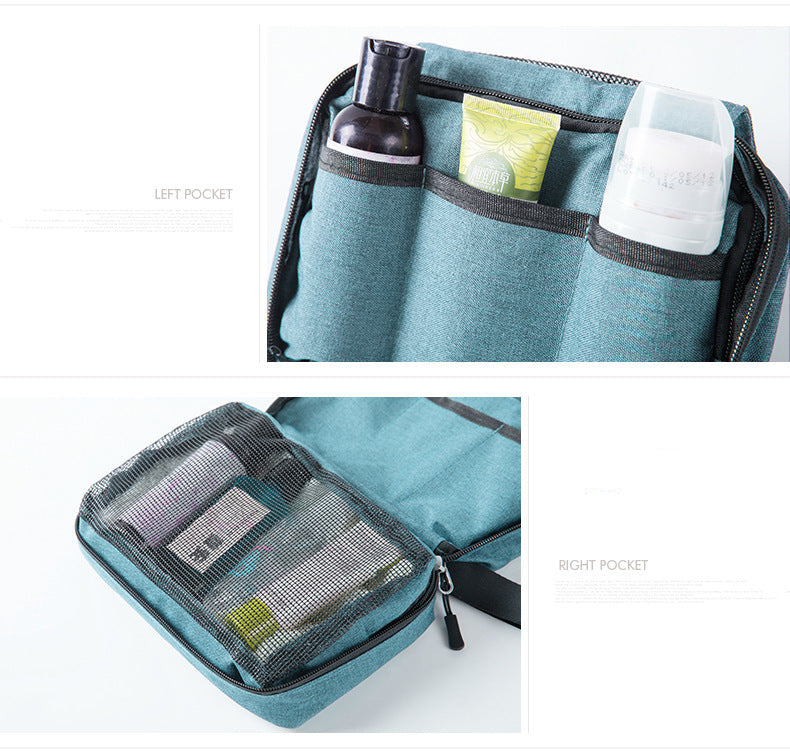 Portable Handheld Hook Wash Bag Cationic Large Capacity Cosmetic Storage Bag for Business Trips and Travel